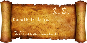 Kordik Diána névjegykártya