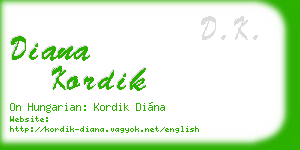 diana kordik business card